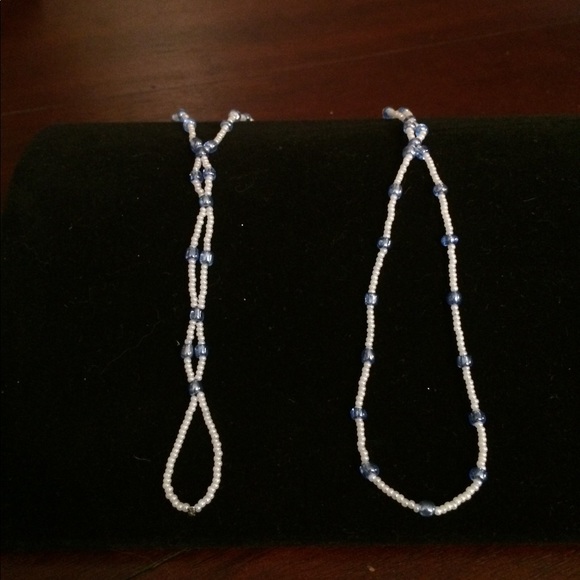 Blue and White Barefoot Sandals - Picture 3 of 3